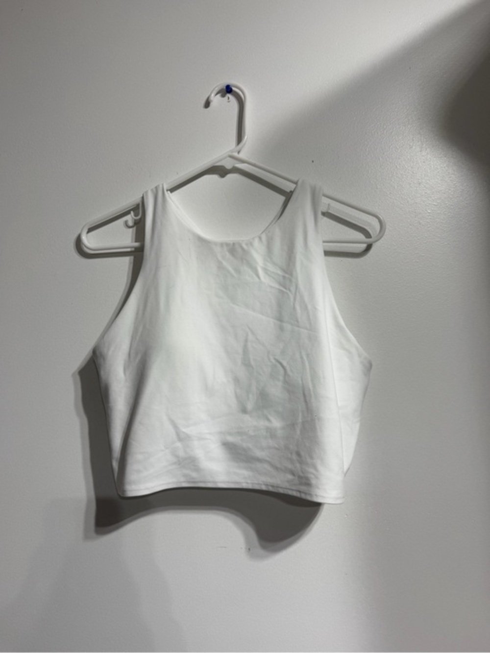 Athleta White Cropped High-Neck Tank Top - Size XL